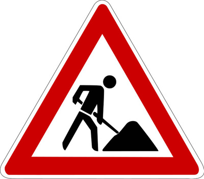 Schild Achtung Baustelle