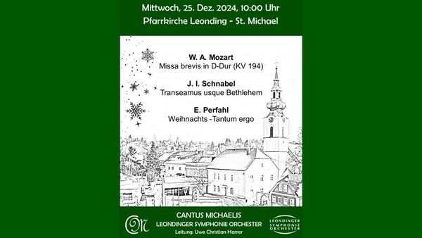 Plakat mit Umrissen der Stadtpfarrkirche und wichtigen Infos zur Veranstaltung