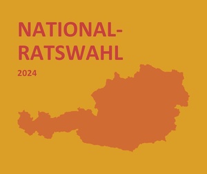 Eine Grafik von Österreich auf der "Nationalratswahl 2024" steht